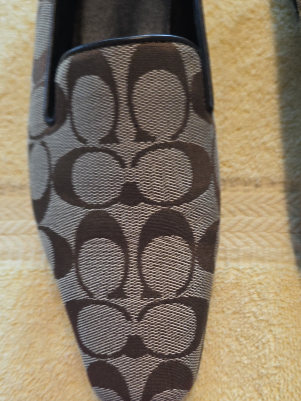 Coach Women's Brown Signature Canvas Loafers - Picture 2 of 4